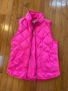 J. Crew Hot Pink Quilted Puffer Vest